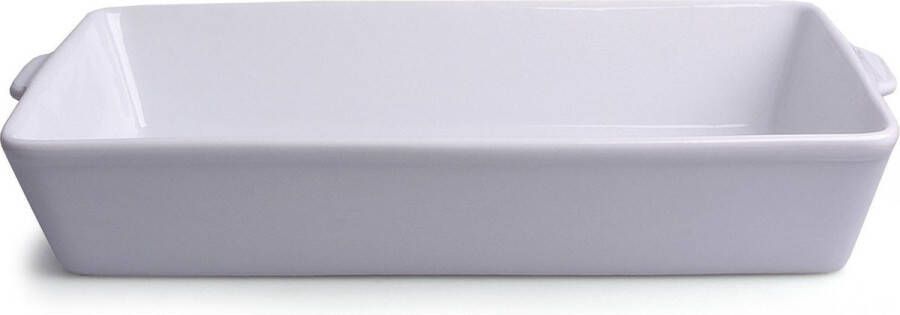 Merkloos Sans marque 1x Witte ovenschalen van porselein 1 2 liter 32 x 18 cm rechthoekig Ovenschotel schalen Bakvorm braadslede