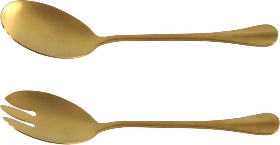 Merkloos Sans marque 2-delig RVS sla bestek couvert goud 23 cm Salade sla opscheplepels Sla lepel en vork Keukengerei