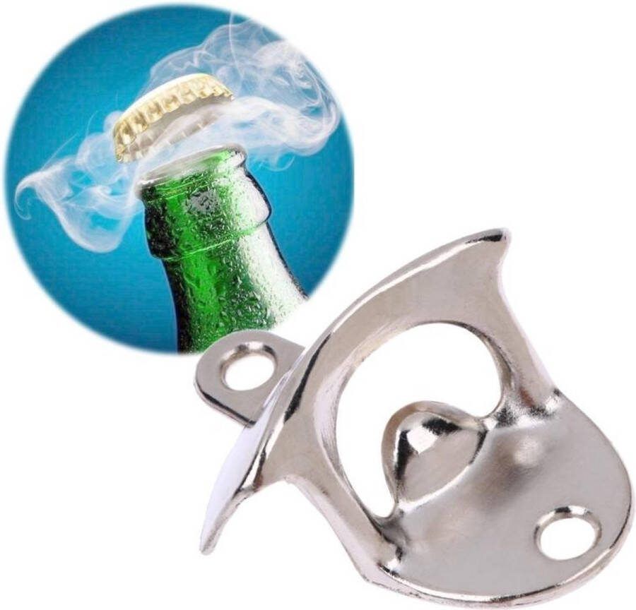 2 stuks Vintage fles opener muur gemonteerde wijn bier opener (zilver)
