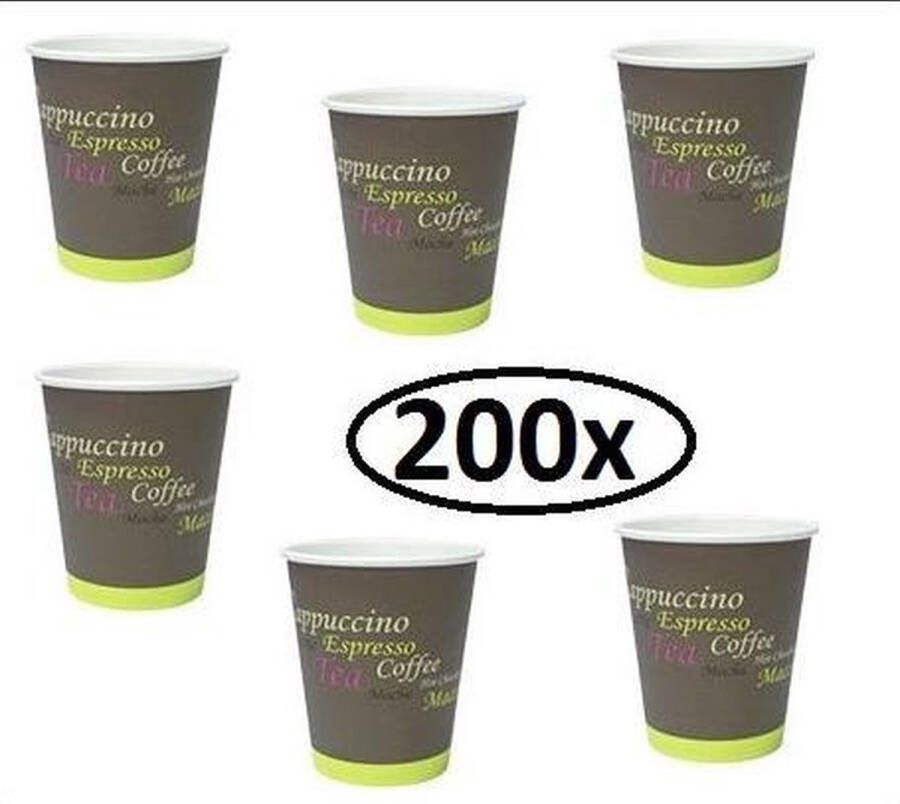 Merkloos Sans marque 200x Koffiebeker karton 180cc 'Coffee to Go'