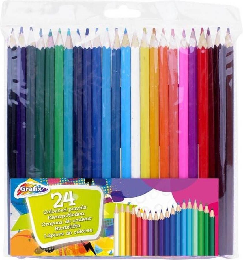 Merkloos Sans marque 24x Kleurpotloden in plastic hoes Tekenen en kleuren voor kinderen Knutselbenodigdheden