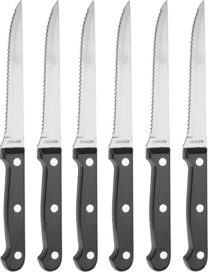 24x stuks BBQ steakmessen vleesmessen bestek 23 cm Eetgerei Vlees snijden Bestek Scherpe messen