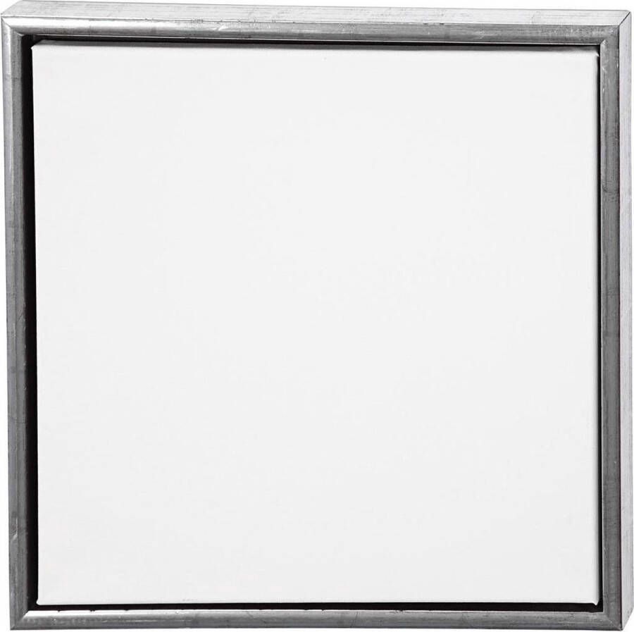 Merkloos Sans marque 2x Canvas schildersdoeken met lijst zilver 40 x 40 cm Hobby Verven Schilderen Creatief met verf Ingelijste doeken
