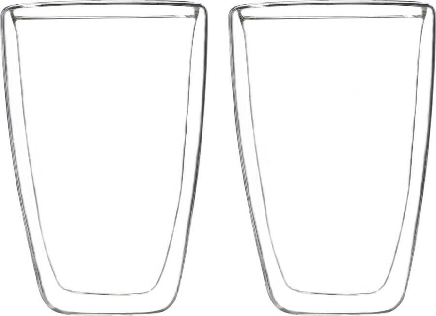 Merkloos Sans marque 2x Dubbelwandige koffie theeglazen 400 ml Keuken accessoires Koffie thee bekers en glazen