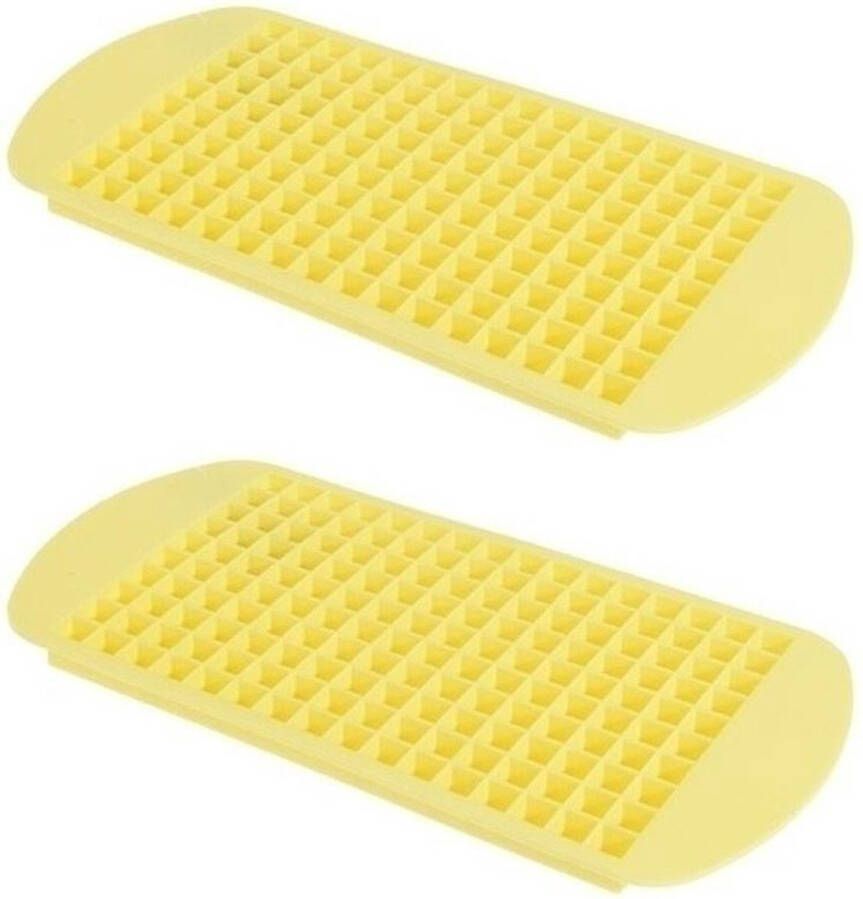 Merkloos Sans marque 2x Gele mini ijsblokjes maker IJsblokjes vorm ijsklontjes vorm 260 klontjes