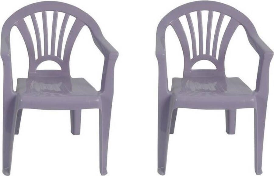 Merkloos Sans marque 2x Kinderstoelen paars tuinmeubels- stoelen voor kinderen