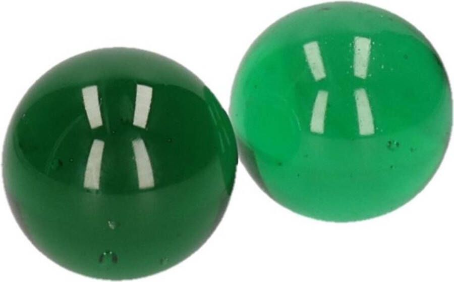 Merkloos Sans marque 2x Knikkers groen 6 cm Glazen knikkers speelgoed voor kinderen