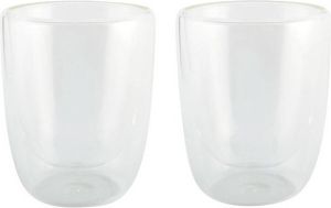 Merkloos Sans marque 2x Luxe dubbelwandige theeglazen 300ml Keuken accessoires Koffie thee bekers en glazen