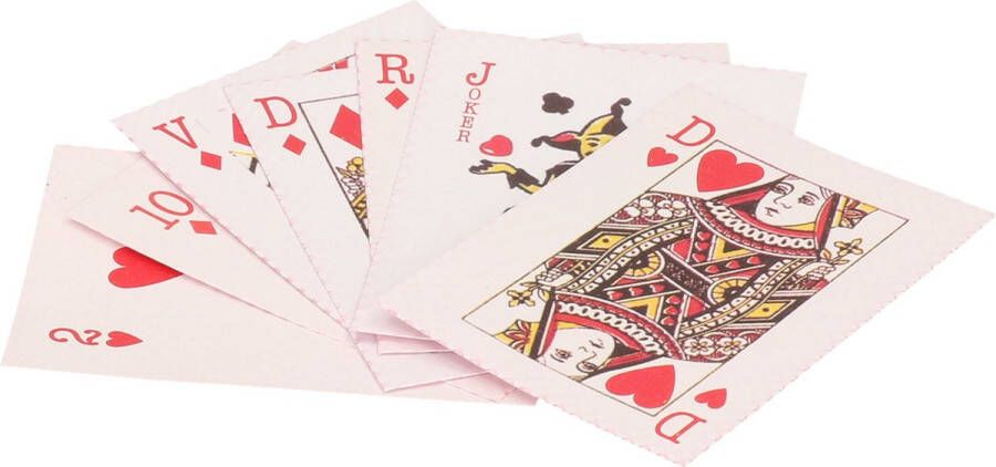 Merkloos Sans marque 2x pakjes mini basic speelkaarten 5.5 x 4 cm in doosje van karton Handig formaatje kleine kaartspelletjes