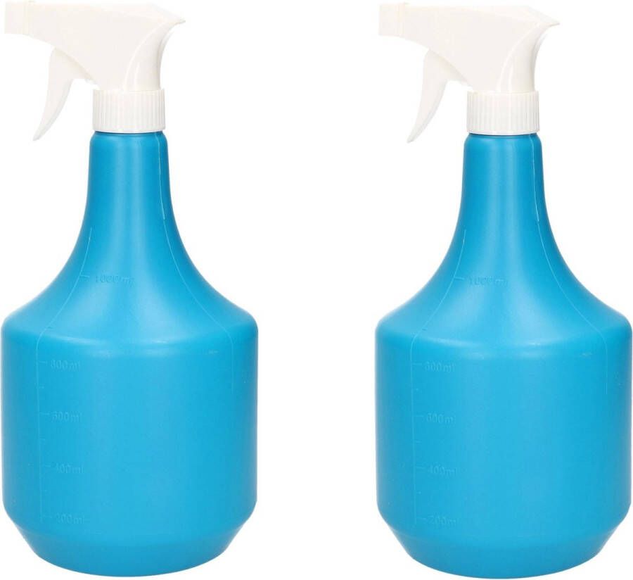 Merkloos Sans marque 2x Plantenspuiten waterspuiten 1 liter turqouise blauw Waterverstuivers watersproeiers