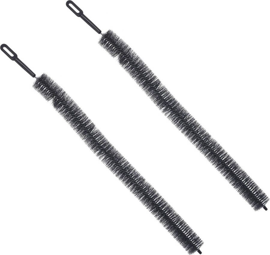 Merkloos Sans marque 2x stuks Handige lange flexibele radiatorborstels grijs 70 cm Verwarming schrobborstel