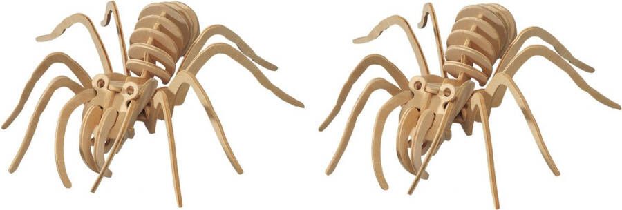 Merkloos Sans marque 2x stuks houten dieren 3D puzzel tarantula spin Speelgoed bouwpakket 23 x 18 5 x 0 3 cm.