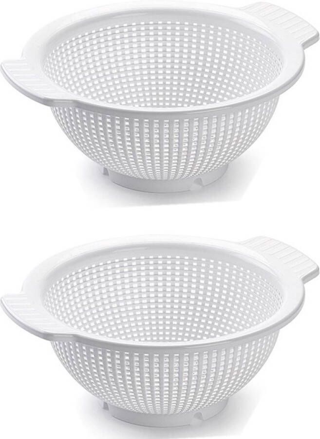Merkloos Sans marque 2x stuks Kunststof vergiet wit 23 cm Plastic vergieten keuken accessoires