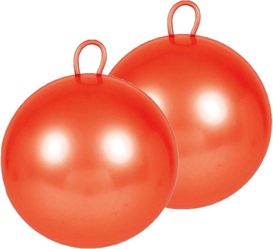 Merkloos Sans marque 2x stuks skippybal rood 60 cm voor kinderen Skippyballen buitenspeelgoed voor jongens meisjes