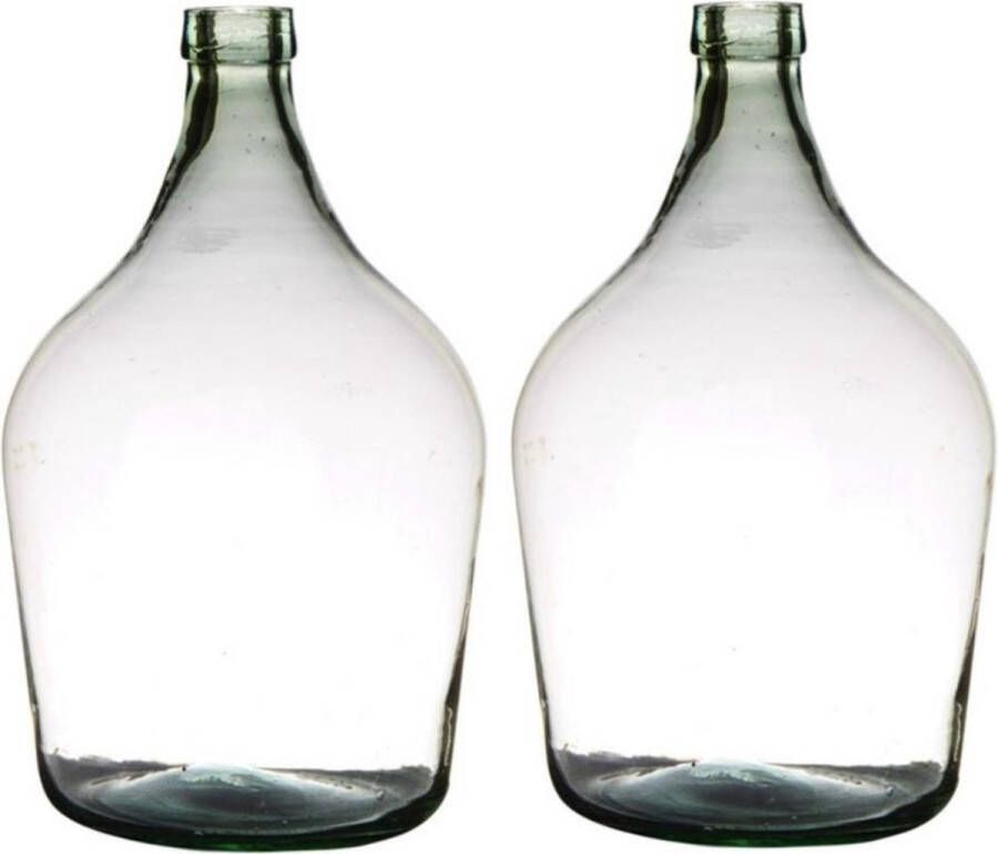 Merkloos Sans marque 2x stuks transparante luxe stijlvolle flessen vaas vazen van glas 39 x 25 cm Bloemen takken vaas voor binnen gebruik