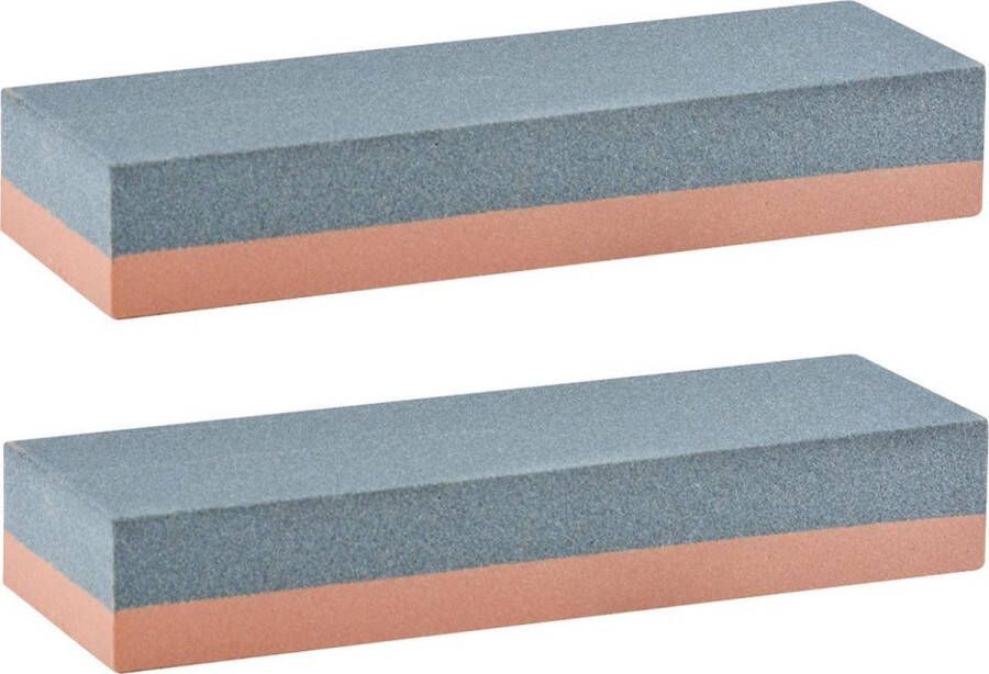 Merkloos Sans marque 2x stuks wetstenen slijpstenen met 2 zijdes 152 mm messenslijpers