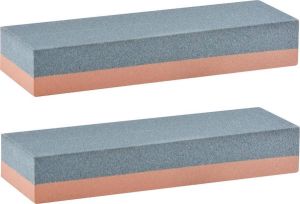 Merkloos Sans marque 2x stuks wetstenen slijpstenen met 2 zijdes 152 mm messenslijpers