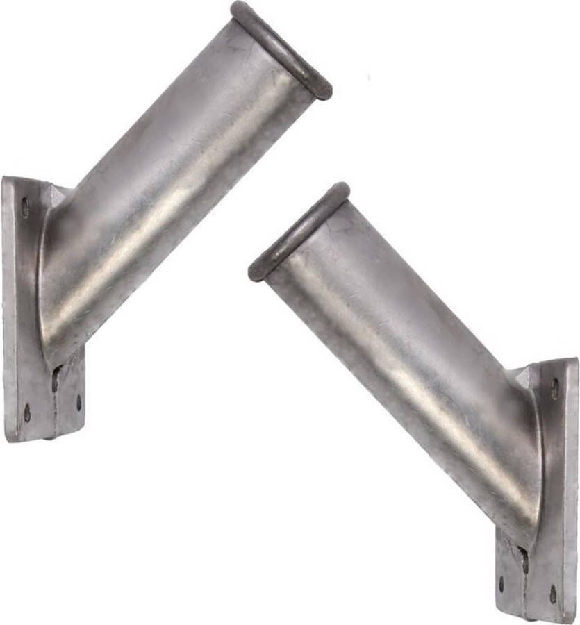 Merkloos Sans marque 2x Vlaggenstokhouder aluminium voor vlaggen van 30 mm vlaggenhouder vlaggenstokhouders