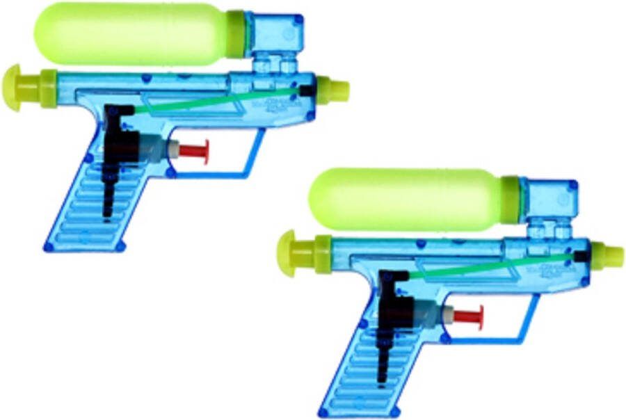 2x Waterpistool waterpistolen blauw 15 cm
