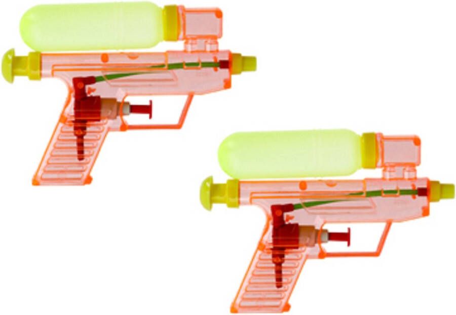 2x Waterpistool waterpistolen rood 15 cm