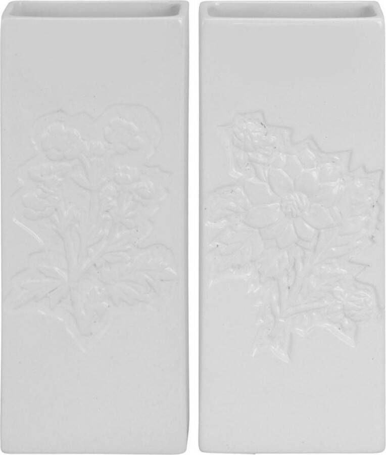 Merkloos Sans marque 2x Witte radiator bak waterverdampers 20 cm bloemen motief Waterverdampers voor de verwarming Luchtvochtigheid verhogen