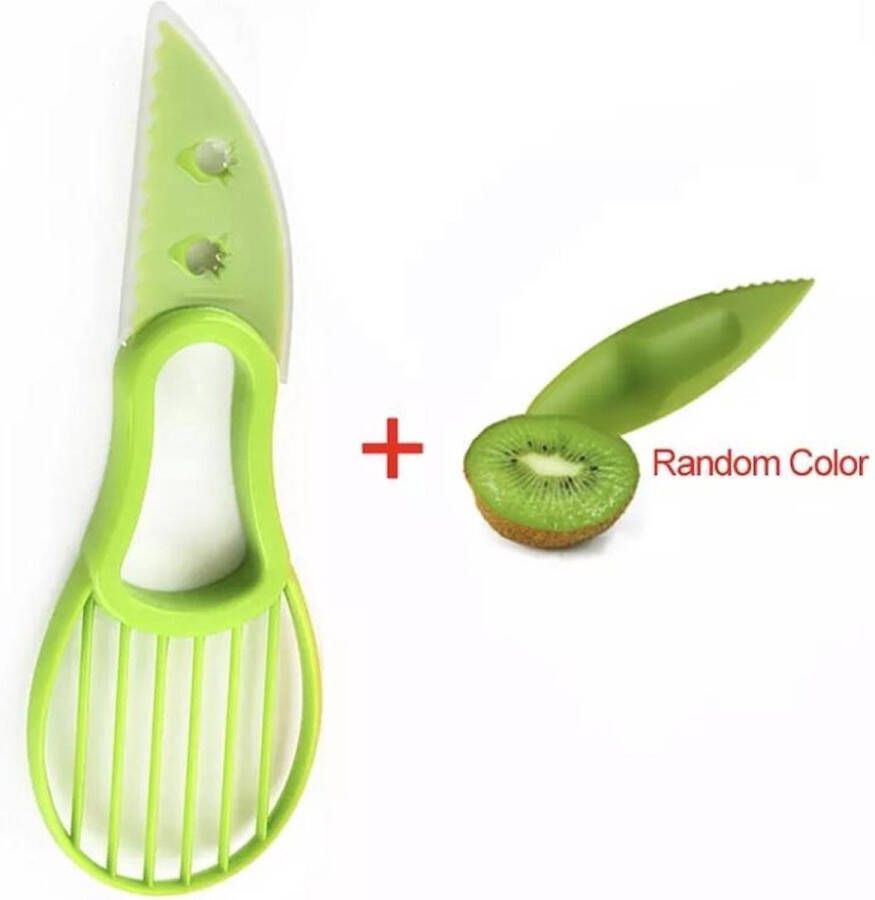 Merkloos Sans marque 3 in 1 Avocado snijder Set inclusief handige lepel in de kleur Groen.