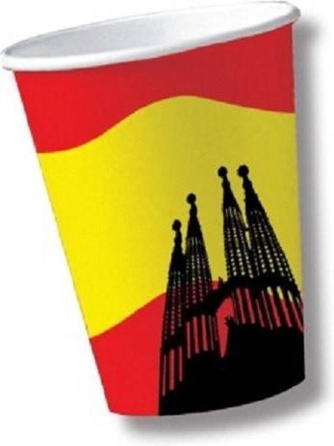 Merkloos Sans marque 30x stuks Spanje Spaanse vlag thema bekers Feestartikelen versieringen van landen