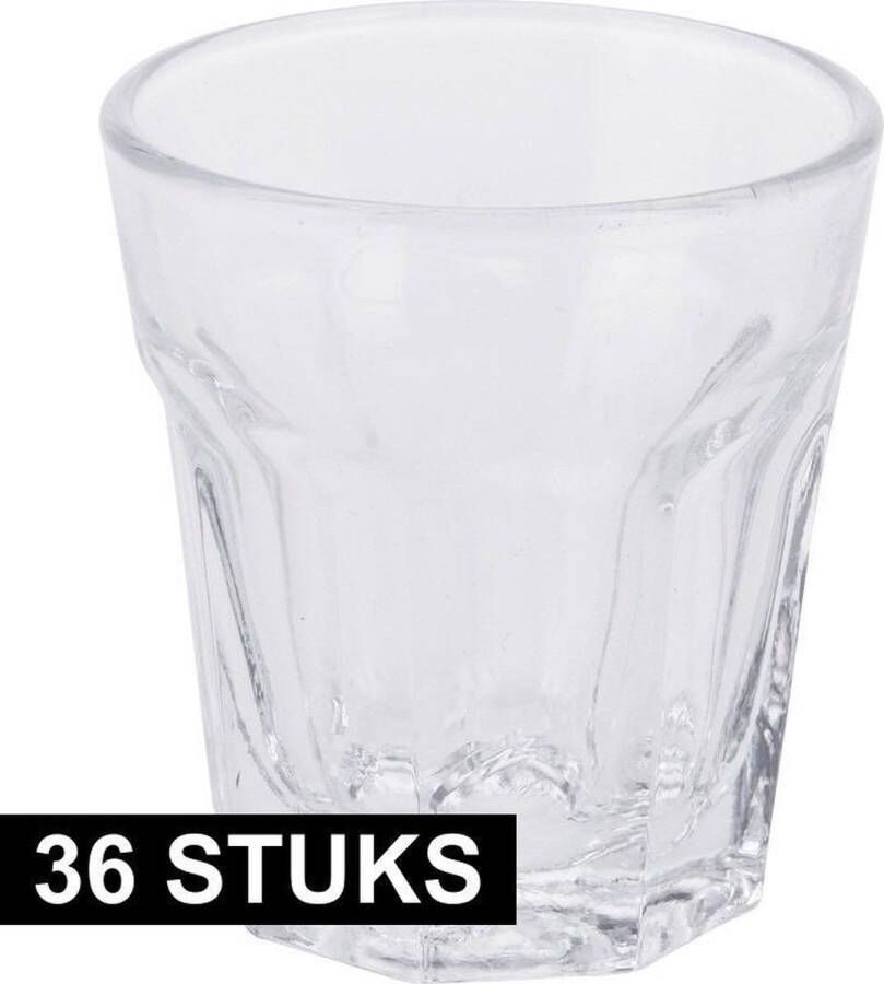 Excellent Houseware 6x shotglazen borrelglaasjes 40 ml glas rond shotglas borrelglas