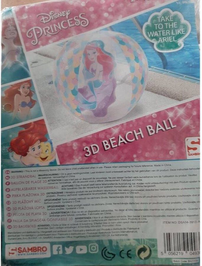 Merkloos Sans marque 3D Strandbal Disney Princess Roze Multicolor Kinderen Strand Zomer Feest