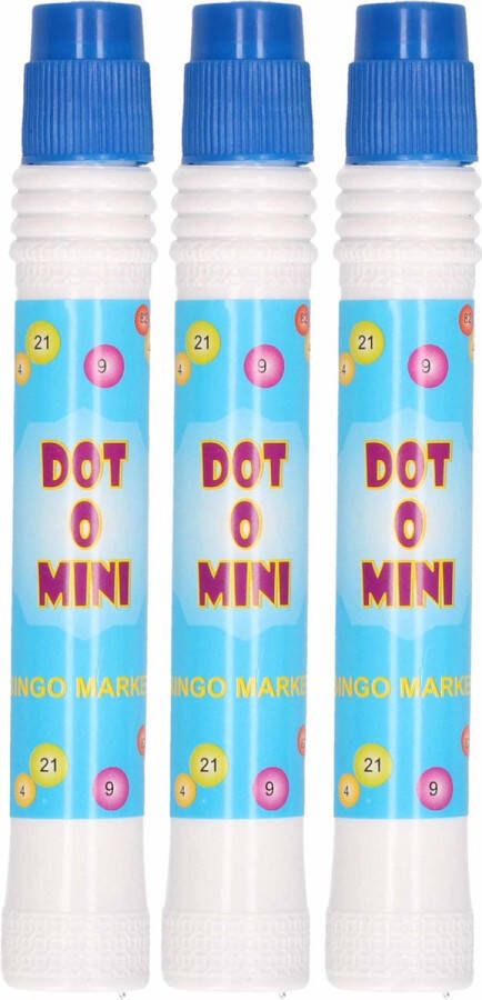 3x Bingo stiften markers blauw