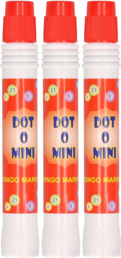 3x Bingo stiften markers rood