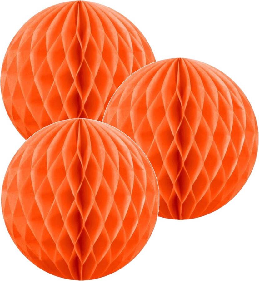 Merkloos Sans marque 3x decoratie bal oranje 10 cm