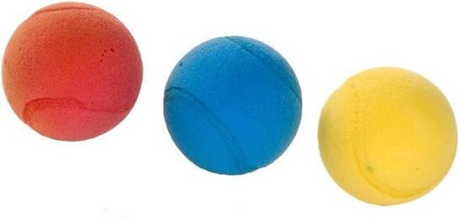 Merkloos 3x Foam soft ballen gekleurd 7 cm Vang- en werpspel