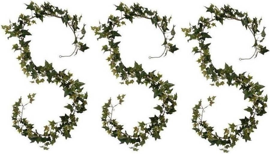 Merkloos Sans marque 3x Groene klimop Hedera kunstplant hangplant slingers 180 cm Kunstplanten nepplanten