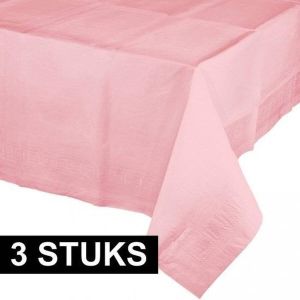 Merkloos Sans marque 3x Lichtroze tafelkleden 274 x 137 cm Tafellakens Tafelversiering