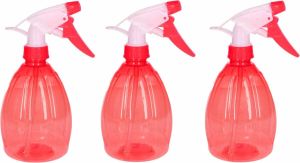 Merkloos Sans marque 3x Rode plantenspuiten 500 ml Tuinbenodigdheden Waterverstuiver Plantensproeiers plantenspuiten