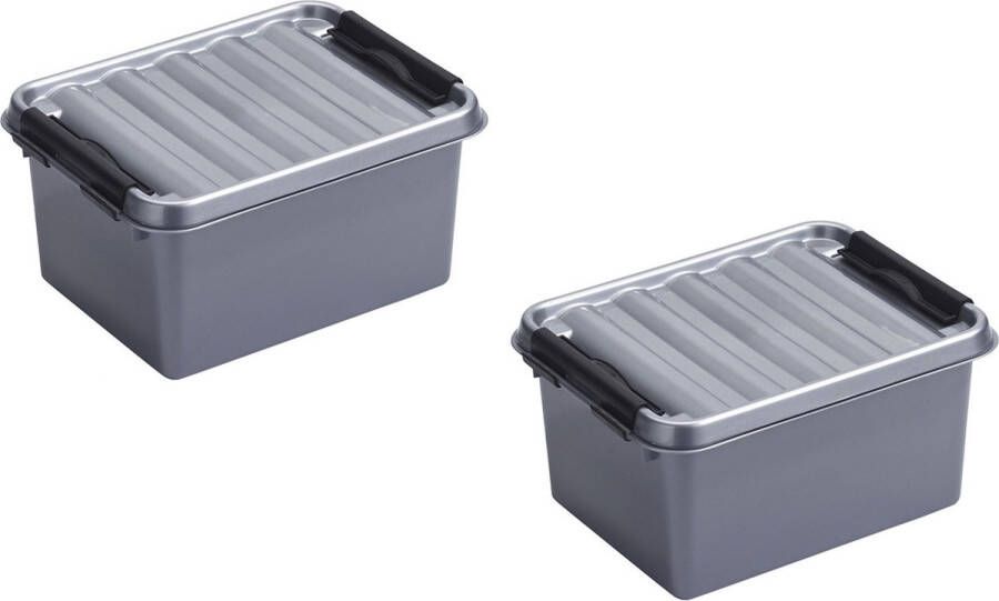 Merkloos Sans marque 3x stuks sunware Q-Line opbergboxen opbergdozen 2 liter 20 x 15 x 10 cm kunststof Praktische opslagboxen