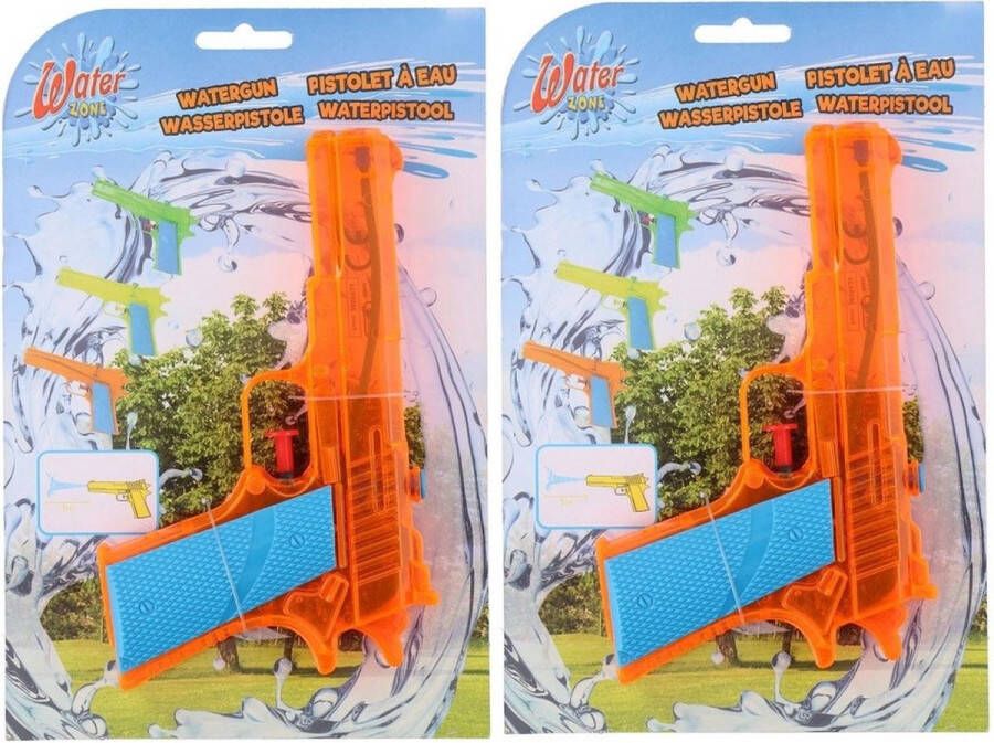 Merkloos Sans marque 3x Waterpistolen waterpistool oranje klein van 18 cm kinderspeelgoed waterspeelgoed van kunststof