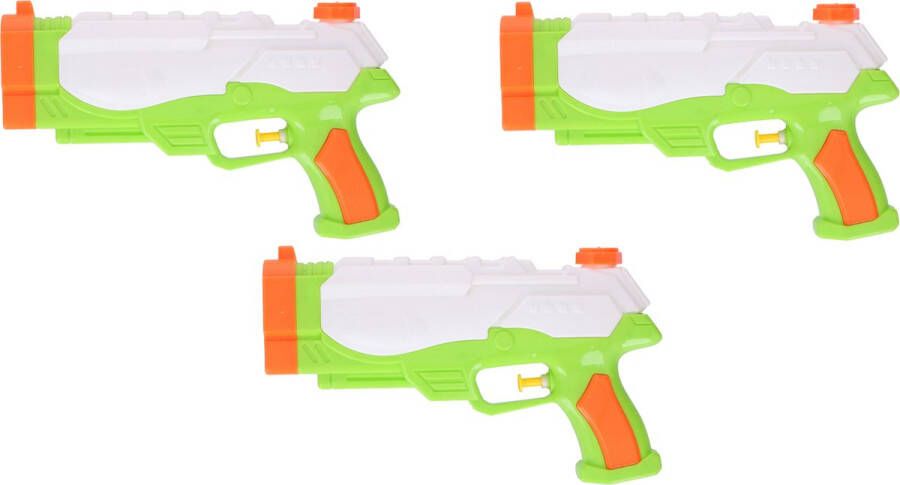 3x Waterpistool waterpistolen groen 24 5 cm