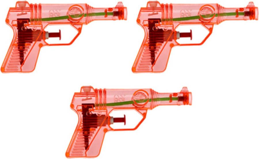 Merkloos 3x Waterpistool waterpistolen rood 13 cm Waterpistolen