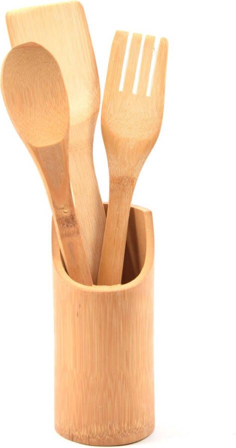 Merkloos Sans marque 4-delige bamboe spatel set Bamboe houten keukengerei