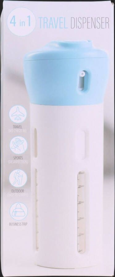 Merkloos Sans marque 4 In 1 Travel Dispenser | 4 x 40ML dispensers | incl. 16 stickers | Blauw