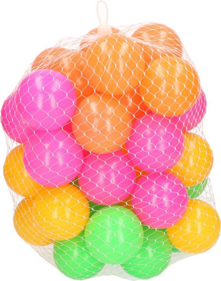 Merkloos Sans marque 40x Ballenbak ballen neon kleuren 6 cm Speelgoed Ballenbakballen in felle kleuren