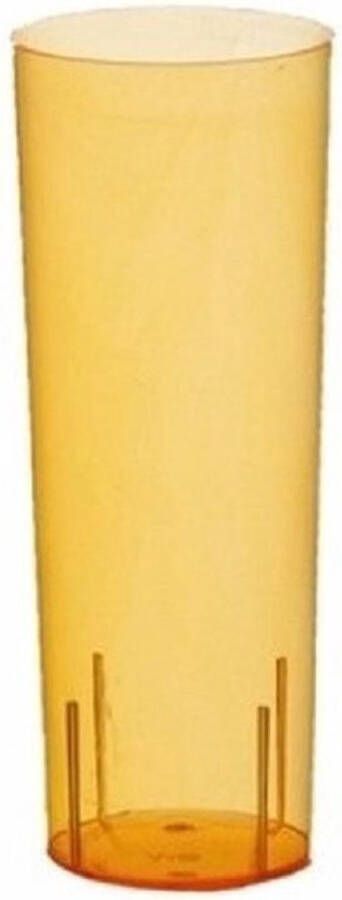 Merkloos Sans marque 40x stuks kunststof oranje longdrink glazen Herbruikbare drankjes glazen van plastic