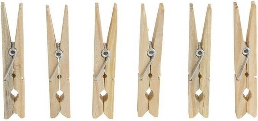 Merkloos Sans marque 100x Wasknijpers wasspelden jumbo van hout huishoudelijke producten grote knijpers