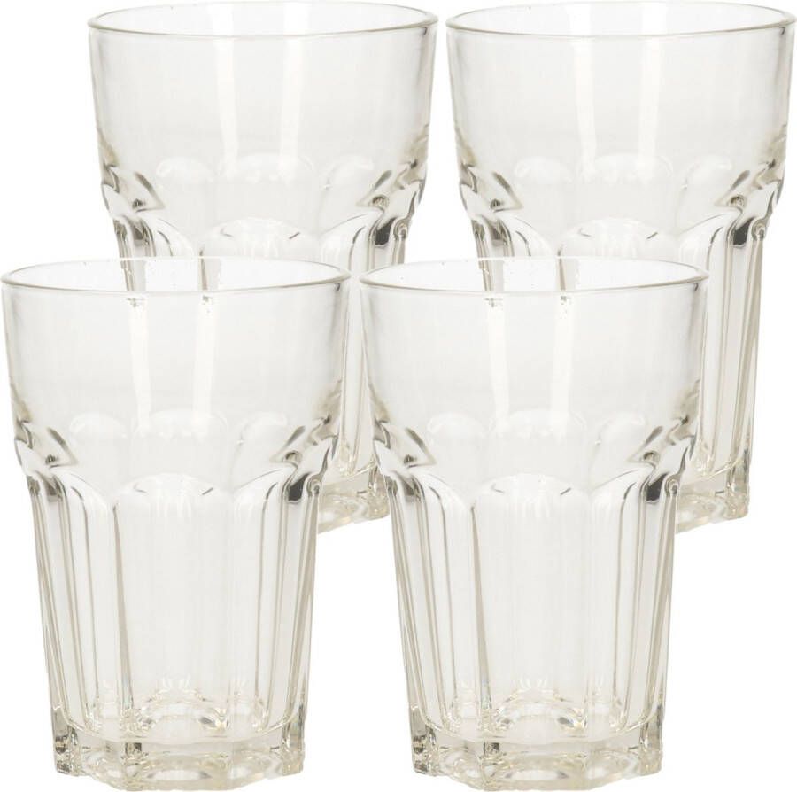 Excellent Houseware Drinkglazen set 4 stuks glas 360 ml water glazen vaatwasser bestendig Drinkglazen