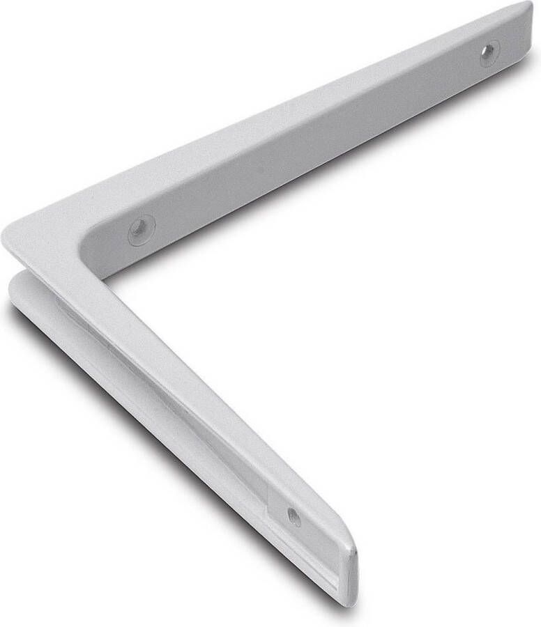 Merkloos Sans marque 4x stuks plankdrager plankdragers aluminium wit 25 x 20 cm schapdragers planksteun planksteunen