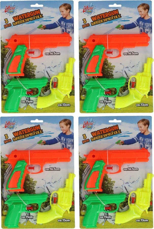 4x Waterpistool waterpistolen setje 3 stuks