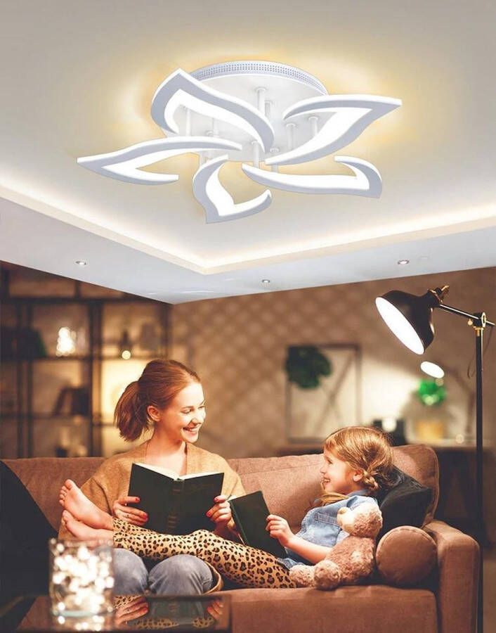 Merkloos Sans marque 5 Sterren Plafondlamp Wit Met Afstandsbediening Smart lamp Dimbaar Met App Woonkamerlamp Moderne lamp Plafoniere ACTIE €109 95