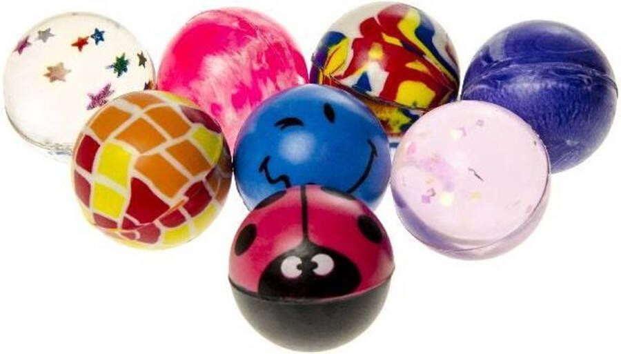 50 Stuiterballen Mix 32 mm uitdeelcadeautje traktatie kinderfeestje